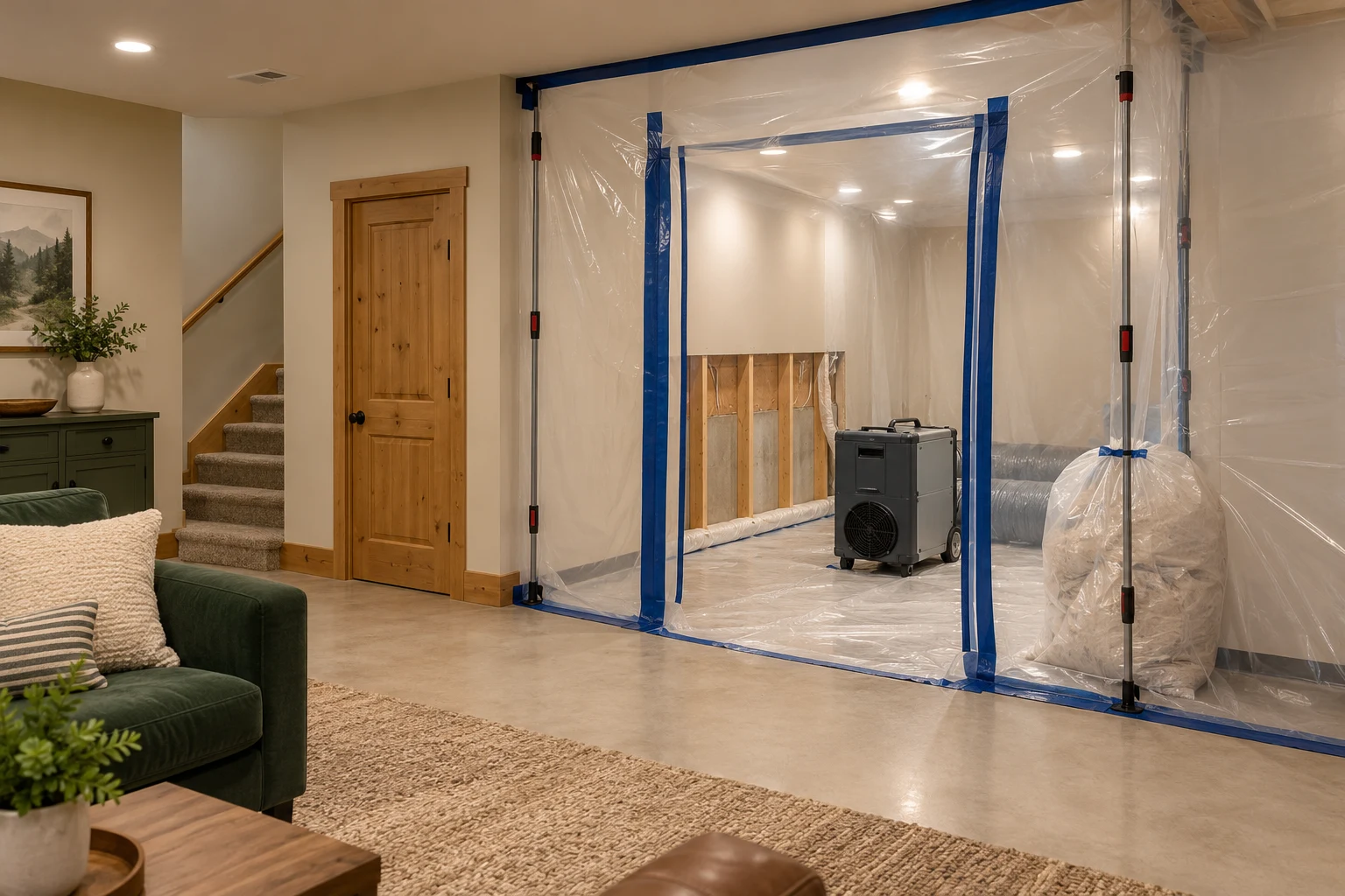 Illustrative contained residential remediation work area
