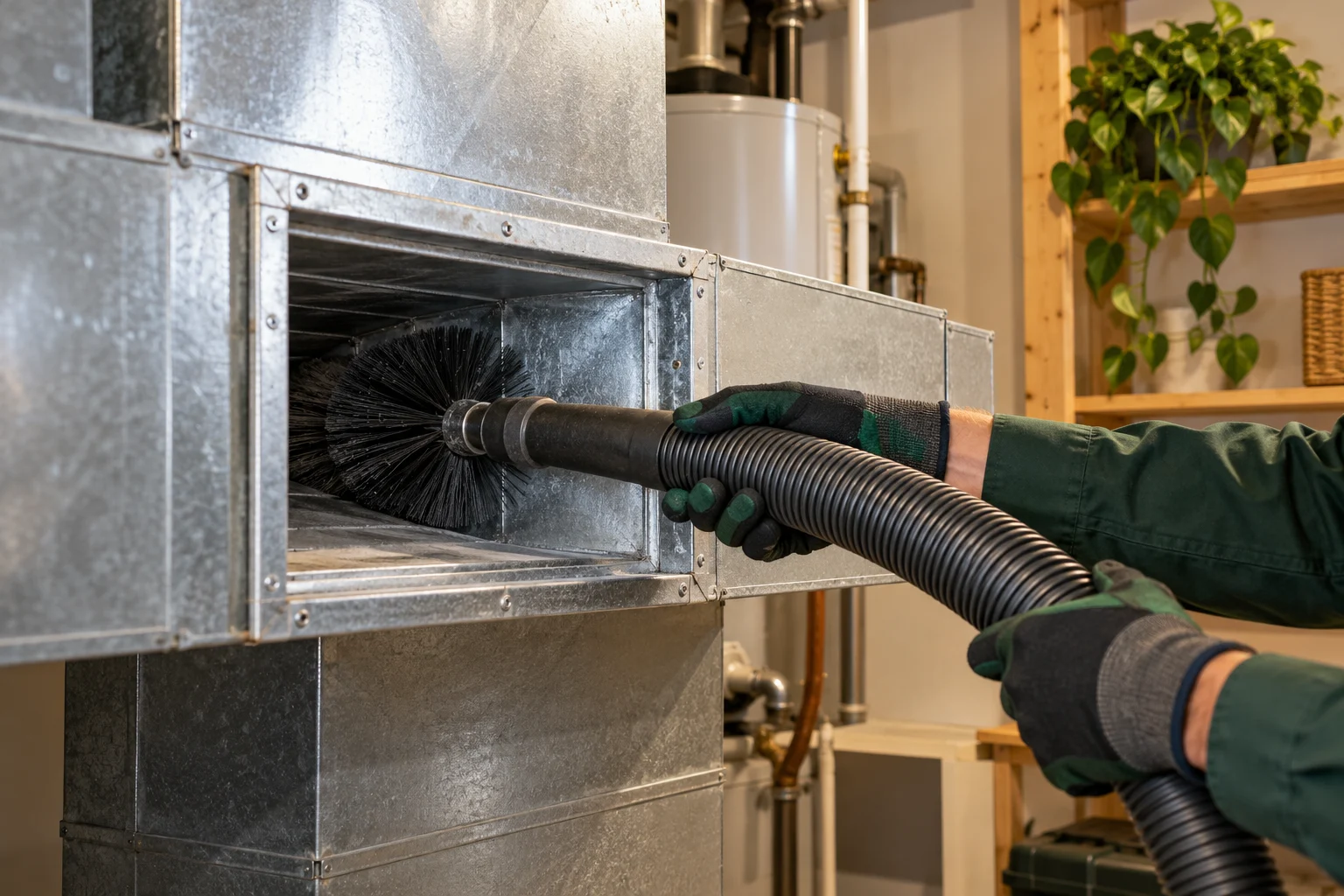 Illustrative accessible metal duct cleaning