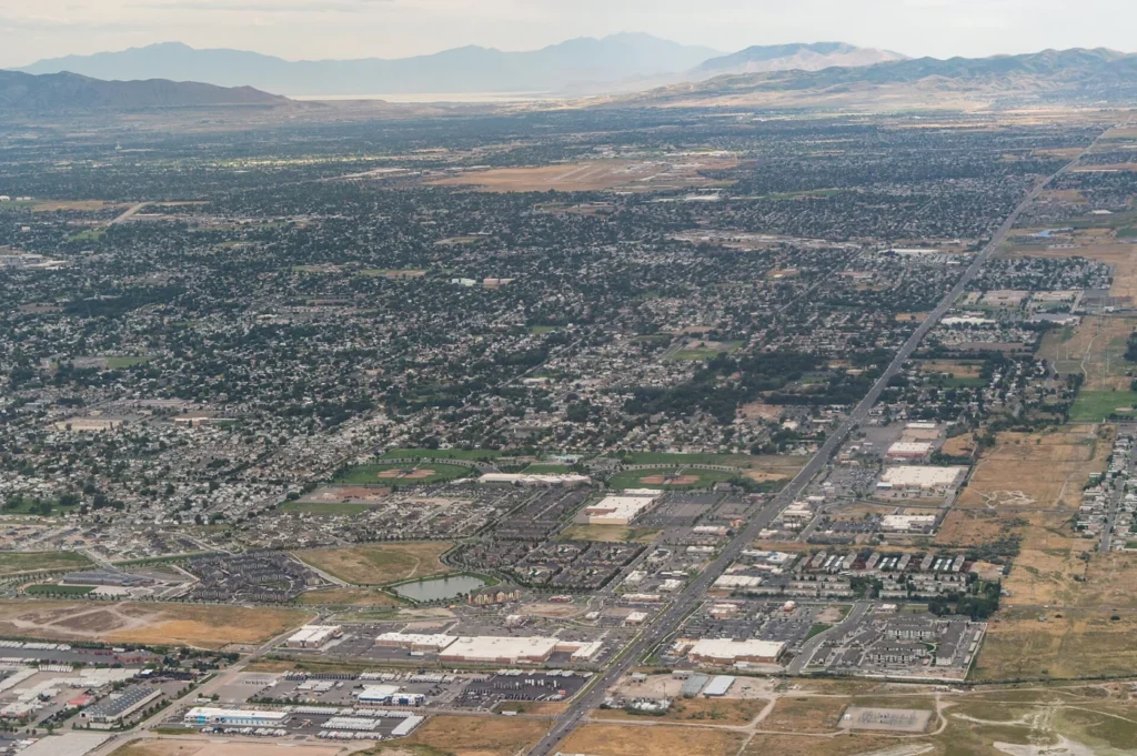 West Valley City near South 5600 West, photographed from the air in 2015. Geographic context only.