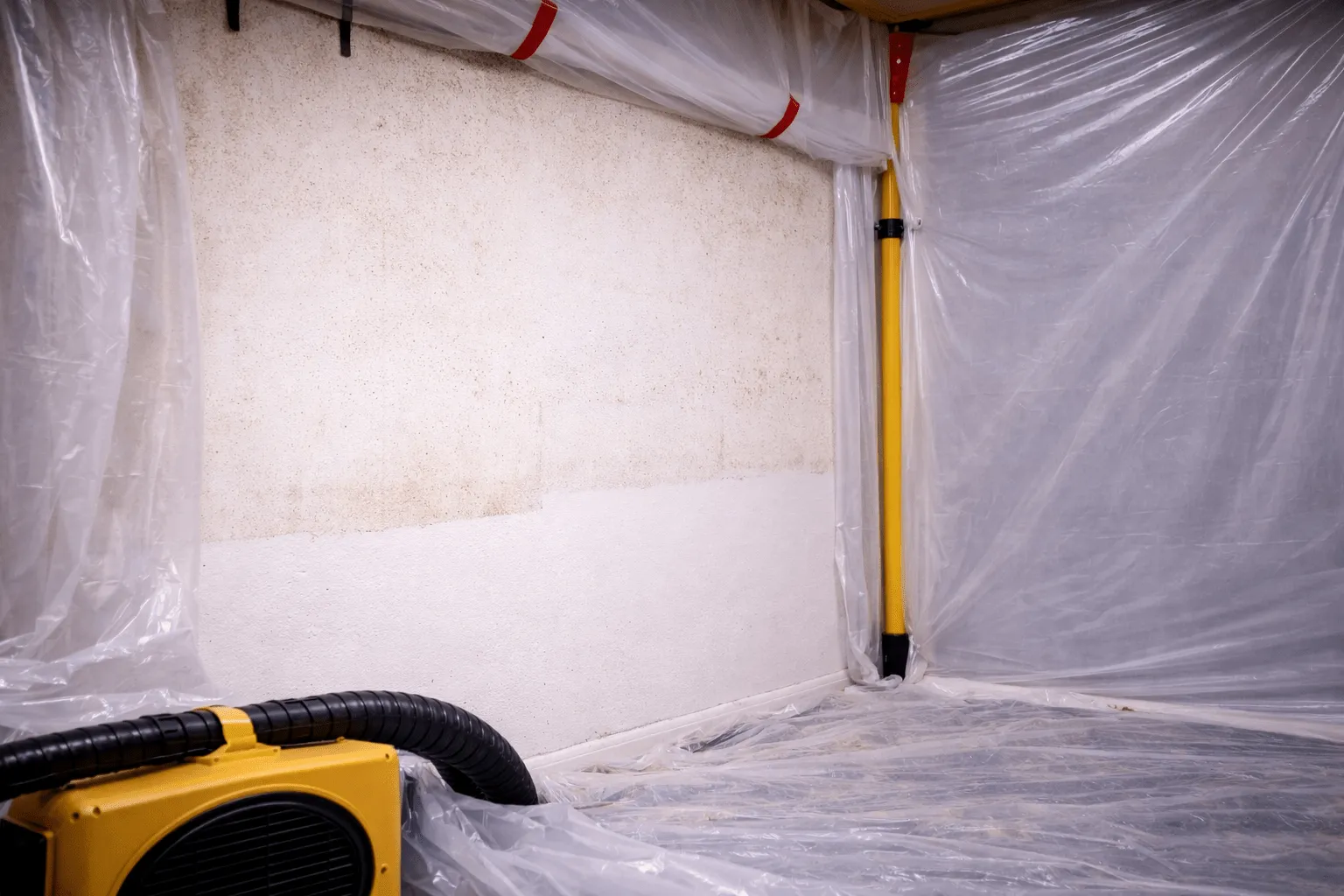 Clean interior wall after mold removal with no visible damage